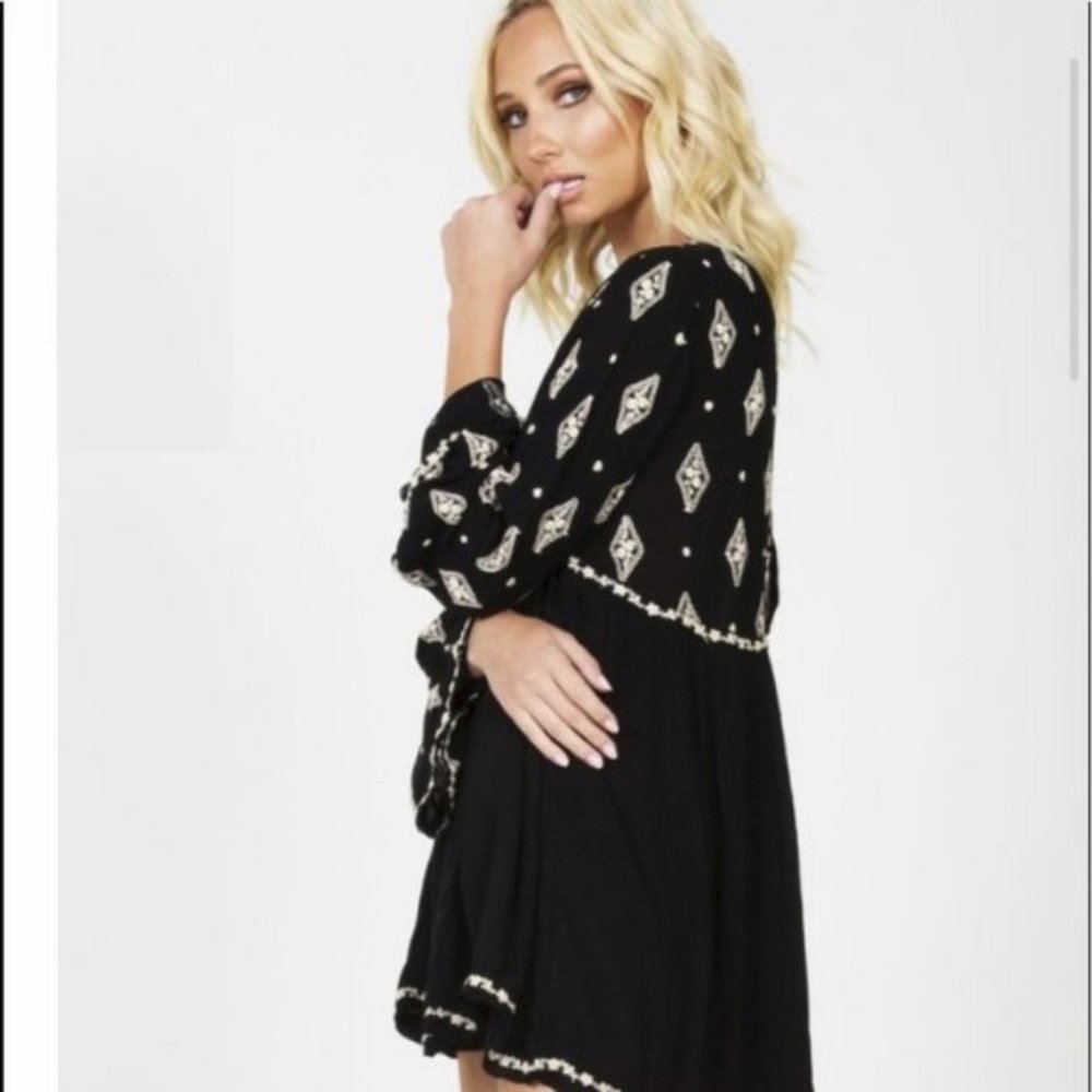 Free People Black Diamond Tunic Dress Small - Picture 2 of 8